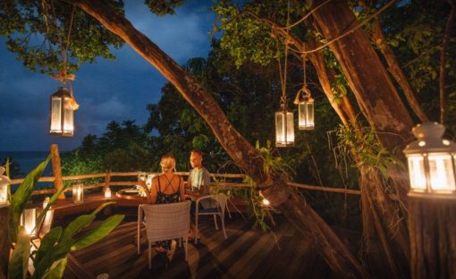 Cena en el arbol Bawah